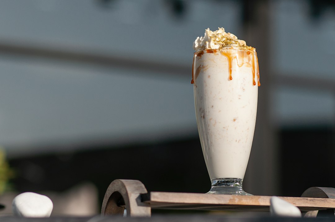 Mazapan milkshake topped with whipped cream