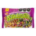 Dulceria 915 De La Rosa Aciduladito con Chile soft caramels, 100 pieces, individually wrapped with fruit and chili graphics.