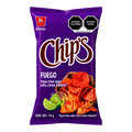 Dulceria 915 Barcel Chips Fuego potato chips with chili and lime flavor, 170g bag.