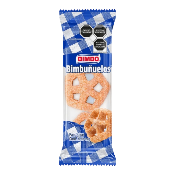 Dulceria 915 Bimbo Bimbuñuelos, crunchy sweet bread snacks dusted with sugar, 99g pack.