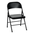 Dulceria 915 black steel folding chair with contoured seat and back. Reinforced frame for durability.
