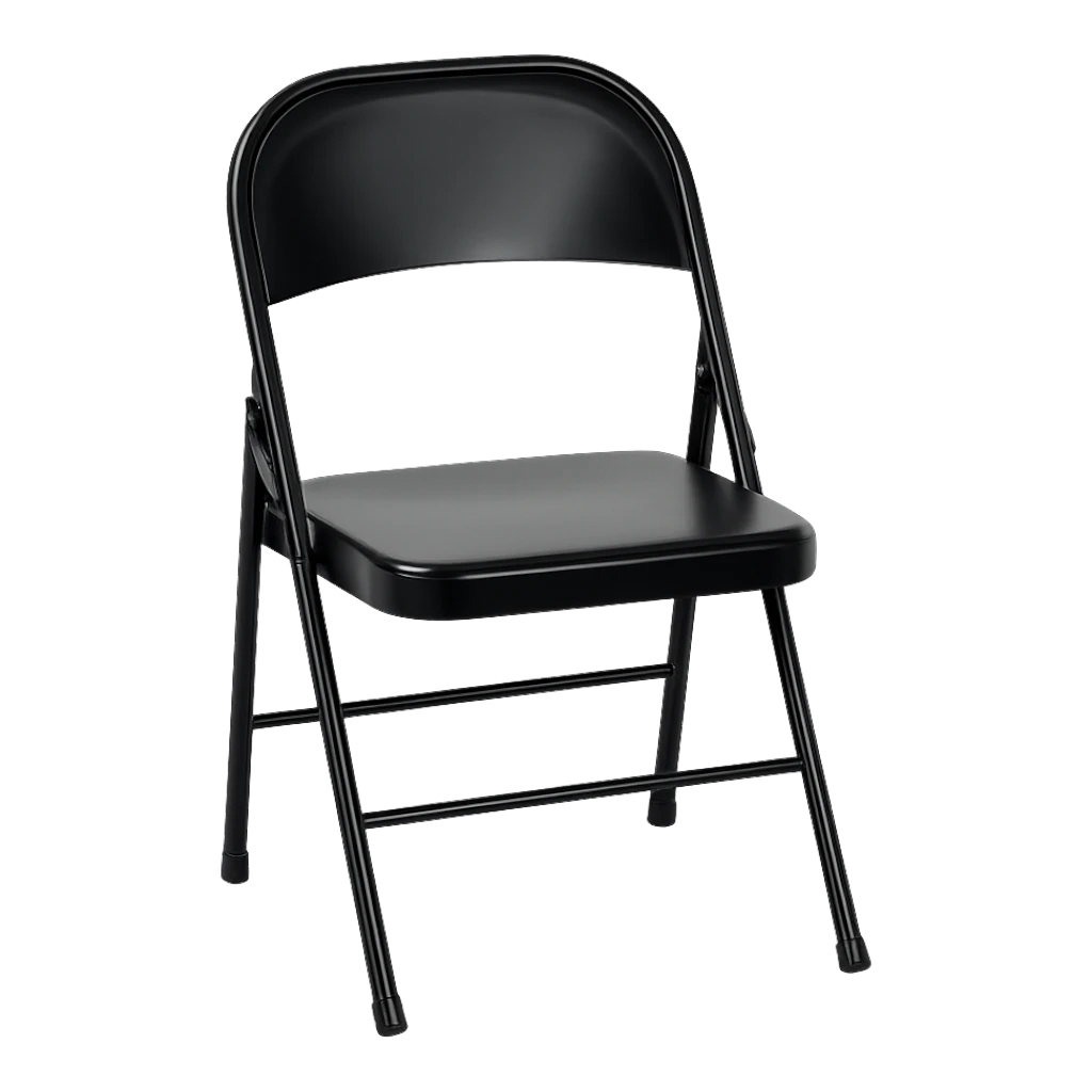 Dulceria 915 black steel folding chair with contoured seat and back. Reinforced frame for durability.