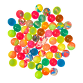 Assortment of 27mm bouncy balls in various colors and patterns from Dulceria 915.