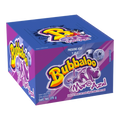 Dulceria 915 Bubbaloo Mora Azul box of 47 pieces of blueberry flavored bubble gum with liquid center.