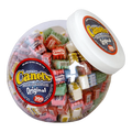 Dulceria 915 Canels Original chewing gum, 300 pieces in a clear tub. Assorted colors including pink, red, green, and white.