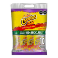 Dulceria 915 Cheetos Xtra Flaming Hot snack pack, 10 individual bags, 44g each, 440g total. Corn extrudate with chili and lime flavor.