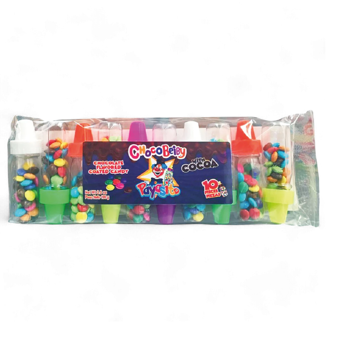 Dulceria 915 ChocoBeiby chocolate flavored candy in a 6-piece pack with cocoa. Each piece is 18g.