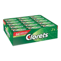 Dulceria 915 Clorets 2's gum box with 60 minutes of fresh breath and chlorophyll.
