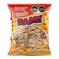Dulceria 915 Damy Milk Peanut Crunch Candy, 100 pieces of crunchy milk and peanut candy individually wrapped in gold and brown foil.