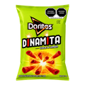 Dulceria 915 Doritos Dinamita Chile y Limon rolled tortilla chips with a spicy lime flavor. 70g bag.