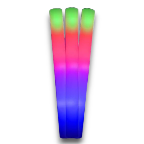 Dulceria 915 Foam Glow Stick, 3-pack, multi-color LED lights, party accessory