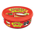 Dulceria 915 Forritos Chela rim dip paste for drinks, 8oz container with chamoy and lime garnish illustration.