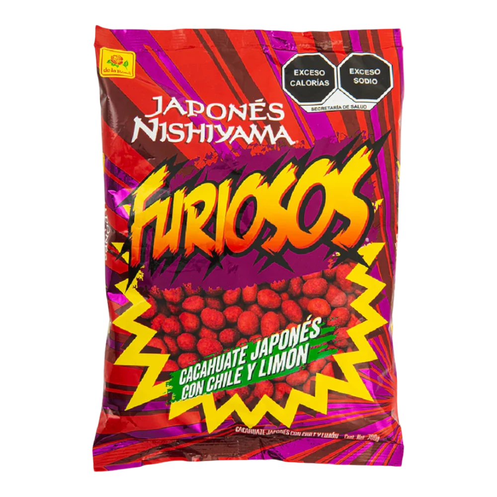 Dulceria 915 Furiosos Japanese-style peanuts coated in chili and lime seasoning. 700g bag.