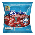 Dulceria 915 Glorias Sugar Free candies, individually wrapped in red and teal foil. 90g bag.