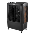 Dulceria 915 Honeywell black portable evaporative cooler with 2100 CFM power, weather-resistant and energy-efficient design.