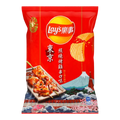 Dulceria 915 Lay's BBQ Chicken Skewers flavor potato chips bag with Tokyo imagery, Mt. Fuji, and cherry blossoms.