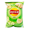 Dulceria 915 Lay's Cucumber Flavor potato chips bag, featuring sliced cucumbers and crispy chips.