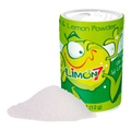 Dulceria 915 Limon 7 Individual lemon and salt powder seasoning in a green can with a cartoon lemon character.
