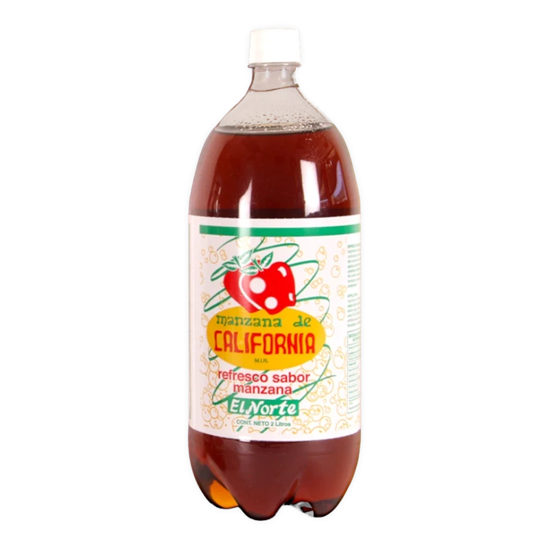 Dulceria 915 Manzana de California Apple Soda, 2-liter bottle with a crisp, refreshing apple flavor and bubbly carbonation.
