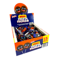 Dulceria 915 Paleta Payaso Mini chocolate-covered marshmallow lollipops with gummy details, 15 pieces.