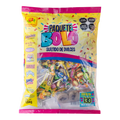 Dulceria 915 Paquete Bolo assorted candy bag featuring Pulparindo, Marzipan, Bianchi chocolates, mini chocolates, Nugs, Drums marshmallows, and lollipops.