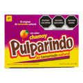 Dulceria 915 Pulparindo Chamoy tamarindo candy box with 20 pieces. Features a peach graphic and nutritional warnings.