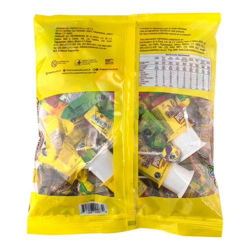 Dulceria 915 Pulparindo Party Mix assorted tamarind candies in a yellow bag, 90 count.