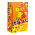 Dulceria 915 Pulparindots Mango candies box with 12 packets of tamarind coated mango flavored candy.