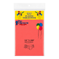 Dulceria 915 red plastic tablecloth in 54 by 108 inch size, packaged for party events.