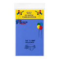 Dulceria 915 royal blue plastic tablecloth in packaging, 54 by 108 inches, perfect for party table protection.