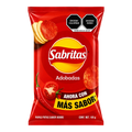 Dulceria 915 Sabritas Adobadas potato chips bag with chili and tomato imagery, 105g.