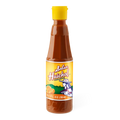 Dulceria 915 Salsa Huichol Habanera hot sauce bottle with yellow cap. Made with cascabel chili.