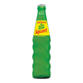 Dulceria 915 Squirt Soda bottle with a distinctive wavy green glass design and a yellow label featuring red text.
