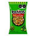 Dulceria 915 Tostitos Salsa Verde tortilla chips with toppings, 57g bag.