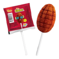 Dulceria 915 Vero Elotes chili pepper lollipop with strawberry flavor and chili powder coating.