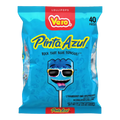 Dulceria 915 Vero Pinta Azul lollipops, 40 pieces, strawberry and raspberry flavored, blue color.
